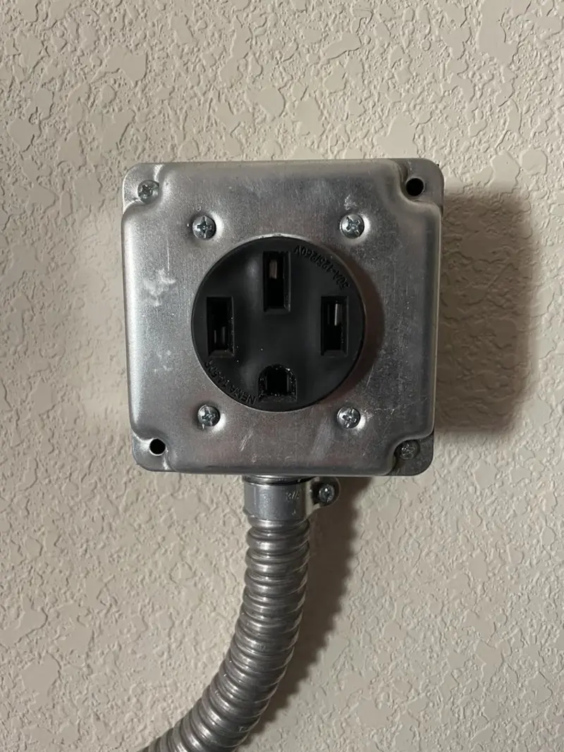 NEMA 14-50 outlet installed for Smart Home Electrical in Harvey